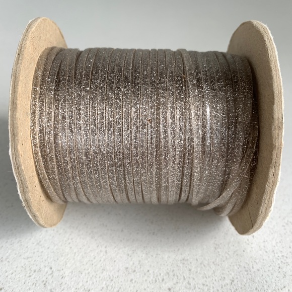 [Free If You Bundle $10+] *Partial Spool* Pepperell Rexlace, Silver Sparkle - Picture 2 of 3